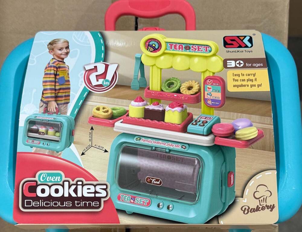 Toys Oven Cookies Delicious Time 2-in-1 Tea Set Bakery Playset 21 Pieces